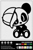 ŞAPKALI PANDA STICKER 10 x 12 cm thumbnail 1