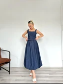 Kadın Denim Balon Etek Mavi thumbnail 4