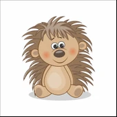 Sevimli Kirpi Sticker Duvar Sticker thumbnail 1