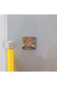Tavus Kuşları Baskılı Taş Magnet 5X5 thumbnail 3