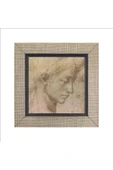 Baş Etüdü (Leonardo Da Vinci) Baskılı MDF Magnet 7X7 thumbnail 4