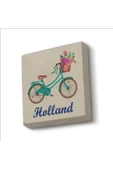 Hollanda Bisklet Görseli Baskılı Taş Magnet 5X5 thumbnail 1