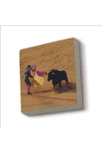 İspanya Boğa güreşi Baskılı Taş Magnet 5X5 thumbnail 1
