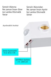 Şahnet 5014 360 Derece E27 Duylu Hareket Sensörü thumbnail 5