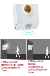 Şahnet 9W (60W) 360 Derece Hareket Sensörlü Lamba Beyaz 6500K E27 thumbnail 3