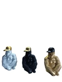 kırılmaz polyester,SARI RENK Goril biblo thumbnail 4