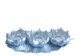 beyaz renk kırılmaz polyester,3 lü mumluk biblo thumbnail 3