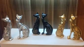 kırılmaz polyester 2 li SARI RENK kedi biblo thumbnail 3