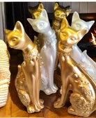 kırılmaz polyester 2 li SARI RENK kedi biblo thumbnail 2