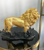 Aslan Biblo Heykel Siyah-Gold thumbnail 9