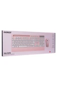 9676 Pembe Multimedya Tablet Telefon Standlı Klavye + Mouse Set Kablosuz Set Wireless Set thumbnail 8