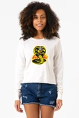 Cobra Kai Logo Ekru Ekstra Uzunkol Sweatshirt thumbnail 1