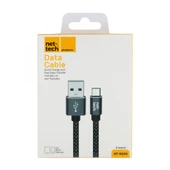 Nettech NT-DC02 İp Örgü 300 Cm Micro Şarj ve Data Kablosu (Siyah) thumbnail 3