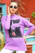 Dipmoda Kadın El Baskılı Salaş Sweatshirt DP7023 thumbnail 1