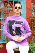Dipmoda Kadın El Baskılı Salaş Sweatshirt DP7023 thumbnail 2