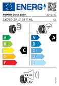 225/50R17 98Y XL ECSTA PS72 (EV) thumbnail 2