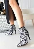 Blan Zebra Saten Topuklu Bot thumbnail 1