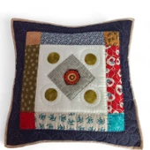 Patchwork Nakış İşlemeli Geleneksel Desenli Yastık thumbnail 3