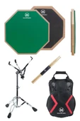 Maxword DD-239GR Pro Bateri Davul Çalışma Pedi Seti Drum Practice Pad Full Set thumbnail 2