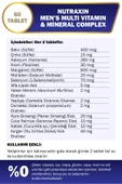 Nutraxin Multivitamin Mineral Complex Erkek 60 Tablet thumbnail 4