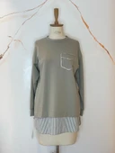 TAŞLI CEPLİ DANTELLİ SWEATSHIRT thumbnail 1