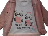HAPPY PANDA BASKILI KAPÜŞONLU KIZ TAKIM thumbnail 3