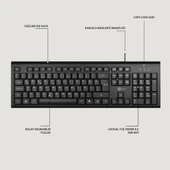 Lecoo Cm101 Siyah Kablolu Mouse & Klavye Set thumbnail 5