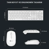 Lecoo Km2001 Klavye & Mouse Kablosuz Set Beyaz thumbnail 3