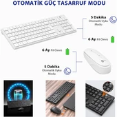 Lecoo Km2001 Klavye & Mouse Kablosuz Set Beyaz thumbnail 4