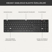 Lecoo Km2001 Klavye & Mouse Kablosuz Set Siyah thumbnail 8