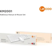 Lecoo Km2001 Klavye & Mouse Kablosuz Set Beyaz thumbnail 8