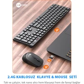 Lecoo Km2001 Klavye & Mouse Kablosuz Set Siyah thumbnail 2
