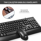 Lecoo Cm105 Siyah Kablolu Mouse & Klavye Set thumbnail 3