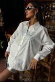 Ay Figürlü Taş İşlemeli Poplin Gömlek 3440 thumbnail 1