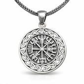 Gümüş Viking Pusula Erkek Kolye SL10789 thumbnail 8