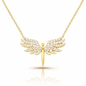 Gümüş Gold Mikail Meleği Bayan Kolye SL4090 thumbnail 4