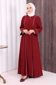 Çizgi Detaylı Ferace 6011 Bordo thumbnail 3