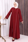 Çizgi Detaylı Ferace 6011 Bordo thumbnail 2