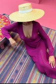 Derin Yaka Triko Elbise 2856 thumbnail 4