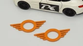 DK Tuning Mini Cooper Kapı Pimi Çerçeveleri Turuncu ABS Logo Arma Seti thumbnail 4