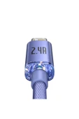 Baseus Crystal Shine 2.4A 1.2 M Lightning Şarj Kablosu Mor thumbnail 6