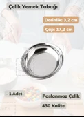 Çelik Yemek Tabağı 17,2 cm Paslanmaz Çelik Tabak thumbnail 1