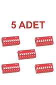 Rodevino 5 Adet 8 Pin Dıp Switch Kırmızı On‑off 2.54 mm Pcb thumbnail 1