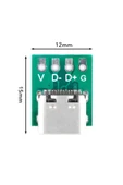 Rodevino 2 Adet Usb Type C 4 Pin Dıp Çevirici 2.54 mm – Type C Adaptör Pcb thumbnail 4