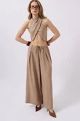 Düşük Bel Oversize Keten Pantolon thumbnail 2