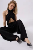 Düşük Bel Oversize Keten Pantolon thumbnail 1