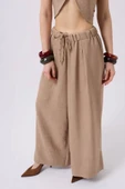 Düşük Bel Oversize Keten Pantolon thumbnail 4