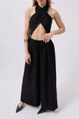 Düşük Bel Oversize Keten Pantolon thumbnail 4