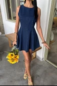 Kolsuz Belden Oturtmalı Denim Elbise 2885 thumbnail 8