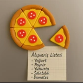 Pizza Dilimi Buzdolabı Magneti (6 Parça) – Not Tutucu thumbnail 1